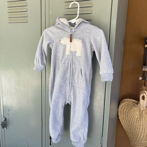 Carter's gray half zip footless one piece